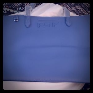 Leather blue tote